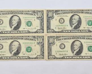 1538 4 $10 Bill