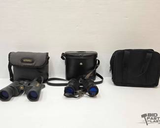 1908 2 Binoculars, 2 Cases and 1 Bag