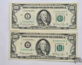 1526 2 1981 $100 Bills