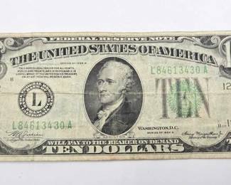 1534 1934 $10 Bill