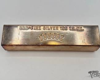 1250 .999 Fine Silver 100 TR. OZ. Tentex Bar