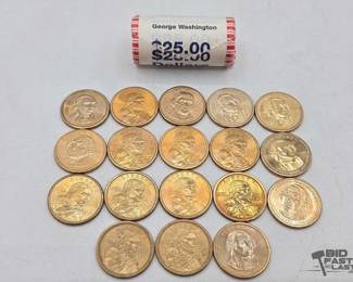 1560 Gold Toned Sacagawea Presidential $1 Coins