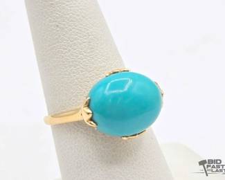732 Sleeping Beauty Turquoise Cocktail Ring, 3.2g