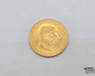 1214 1915 Australian 100 Corona Gold Coin, 33.8g