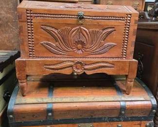 2054 2 Wooden Trunks and Legs for Small Chest
