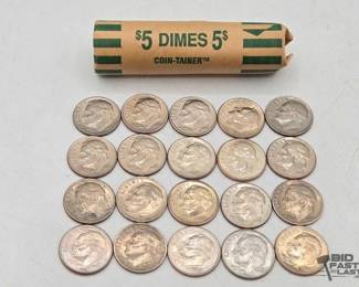 1558 20 Loose Roosevelt Dimes 1 Roll