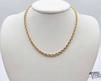 700 14k Gold Rope Chain, 15.5g