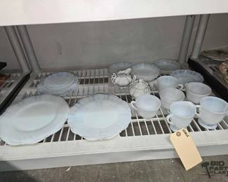 2322 Glass Plates, Cups, Bowls and Sugar Jars