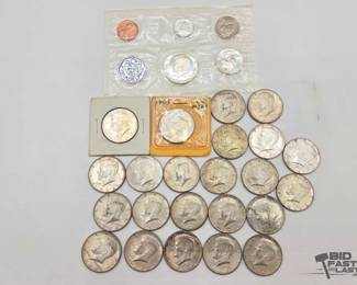 1403 23 Pre 1964 Half Dollars, Quarter and Dime