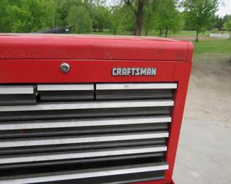 Lot 224. Craftsman toolbox. Bottom drawer sticks a little. The bottom box is being sold in the next lot.