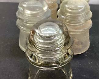 7 Armstrongs No. 2 Clear Glass Insulators