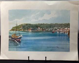 Watercolor Print Of LAKKA WATERFRONT