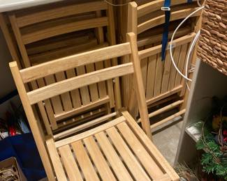 Wood picnic chairs