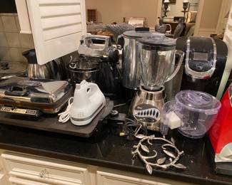 Keurig, blender, stand mixer, coffee pot, griddle, waffle iron