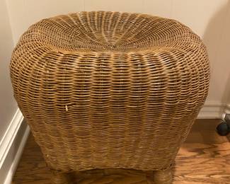 Vintage rattan ottoman