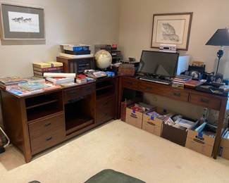 Campaign style desk by Hooker furniture