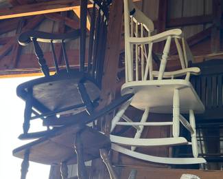 Several rocking chairs