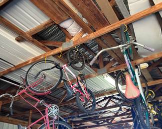 Boxed items in the rafters - everything must go!