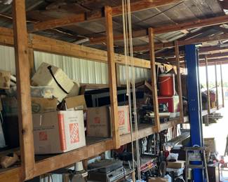 Boxes full of treasures - BLUE CAR LIFT NOT FOR SALE