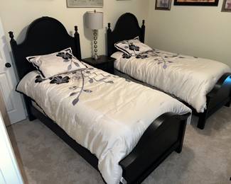 Pair of Solid wood twin beds