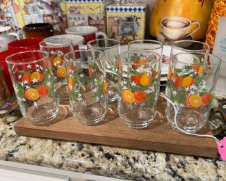 Set of MCM Orange juice glasses