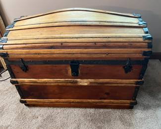 Antique camel back trunk