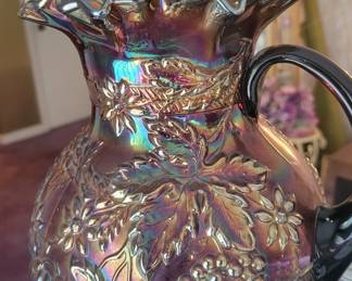 DUGAN FLORAL & GRAPE Amethyst Water Pitcher
