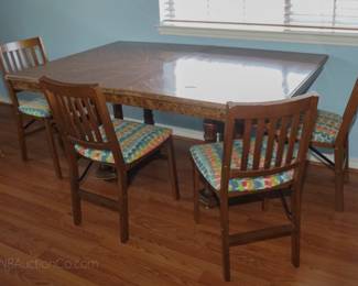 Dining table and chairs