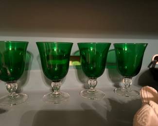 Emerald water goblets