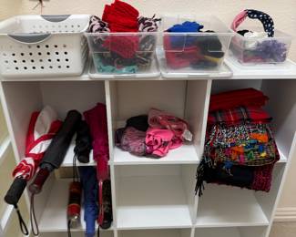 Misc umbrella, scarves