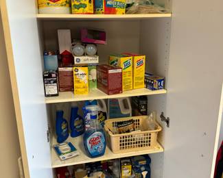 Light bulbs and cleaning supplies