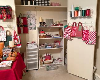Misc gift wrapping paper, bags, tags