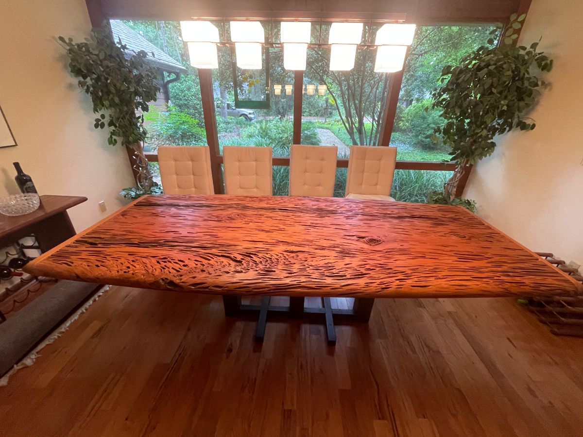 8ft Pecky Cypress Table