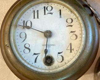 Antique Brass ships clock with key