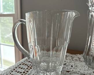 Vintage Glass Water Pitcher 