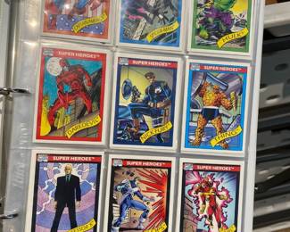collection of 1990 Impel Marvel Universe Series 1 trading cards 