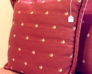 $80 each-2 available; custom made Euro sham and pillow with rooster upholstery