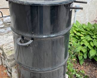 $240; Pit Barrel brand 18.5" base smoker with cover; 25x29