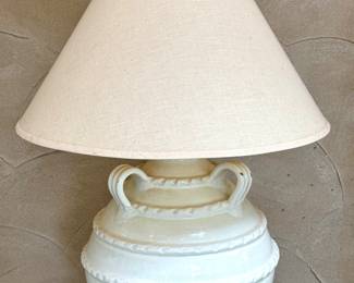 $450; hand-crafted Italian ceramic designer table lamp; 23"dx32"h