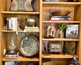 Shop this sale for amazing artifacts, beautiful coffee table books, designer decor and much more. (SOLD--copper bowl top right)