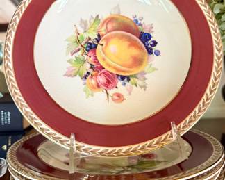 $64; set of 8 vintage Crown Ducal fruit salad plates