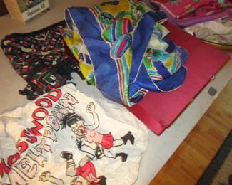 Vintage textiles including old scarves