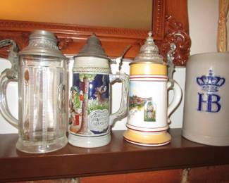Tons of vintage German beer steins