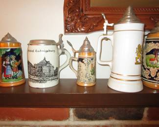Tons of vintage German beer steins
