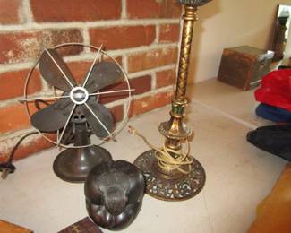 Antique fan and lamp