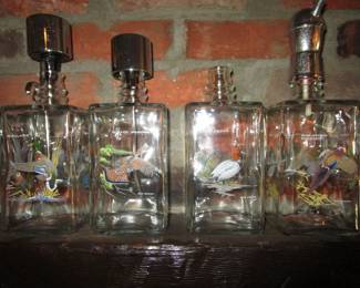 Super cool old hand painted decanters