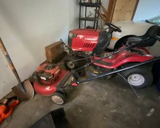 Push lawnmower available. Riding lawnmower is not for sale.