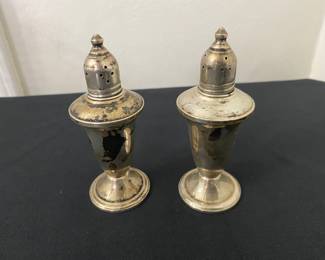 Sterling salt/pepper shakers.