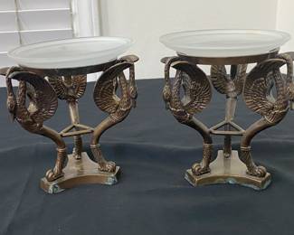 Vintage bronze candle holders.