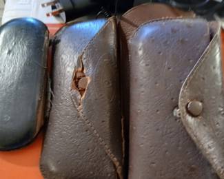 Vintage old glasses and cases